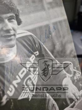 Preview: Repro Postkarte " Eberhard Weber " Weltmeister und Trophy Sieger 1975 & 1976 mit Original Autogramm Abdruck vom Original(Bild3)